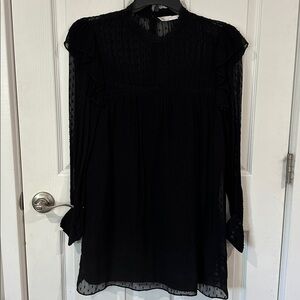 Zara black polka dot print mini dress size m